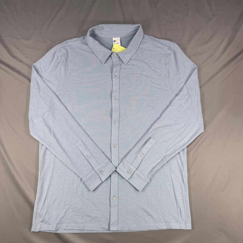 All in Motion Mens XL Blue Recycled Poly Blend Commuter Shirt Wicking Quick Dry